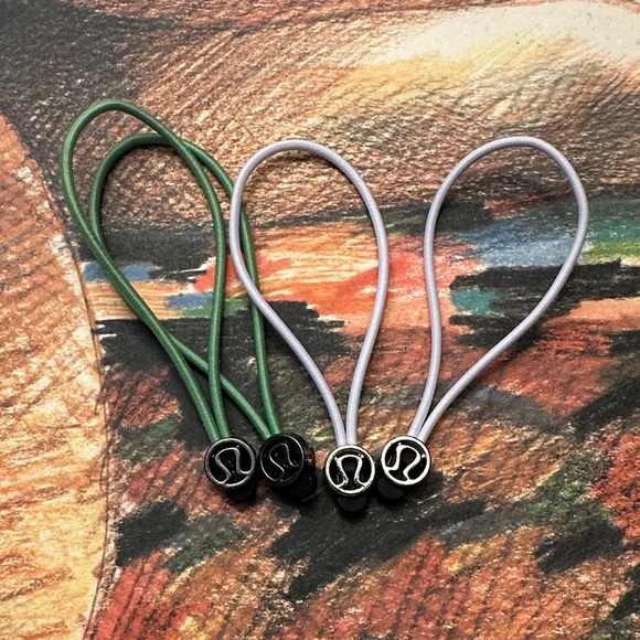 lululemon athletica zipper pull or Hair Ties green and white - Picture 4 of 4